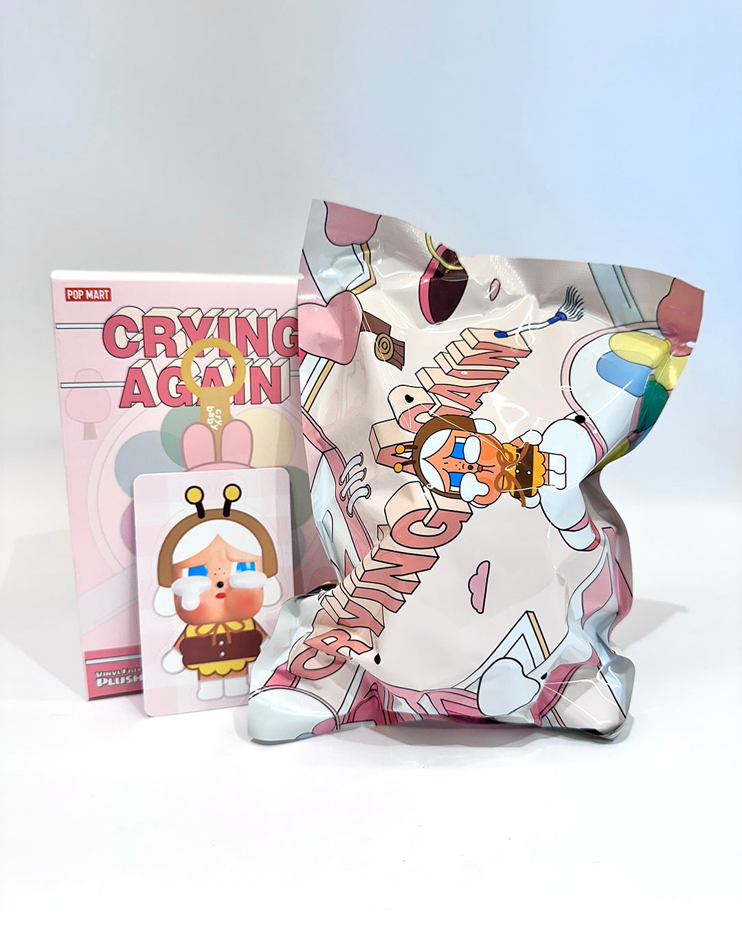 Product packaging with character illustration on a white background