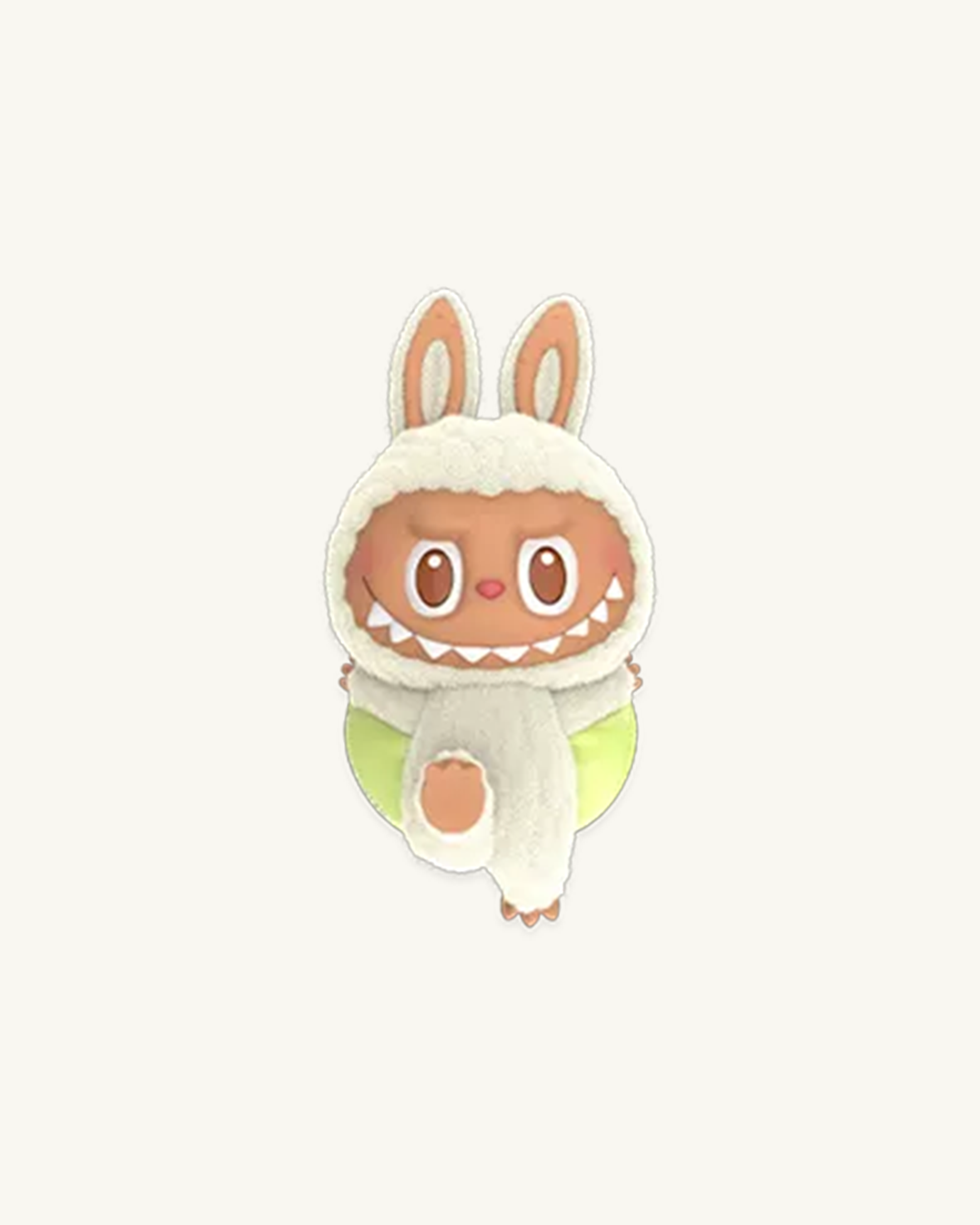 Cartoon character in a bunny costume on a white background