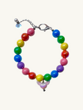 pet luxury rainbow beaded necklaces handmade in New York City for pride month.