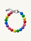 pet luxury rainbow beaded necklaces handmade in New York City for pride month.