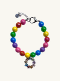 pet luxury rainbow beaded necklaces handmade in New York City for pride month.