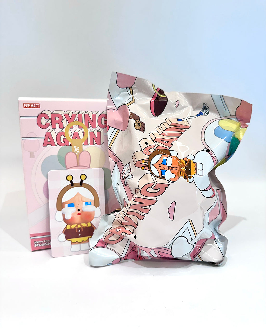 Product packaging with character illustration on a white background