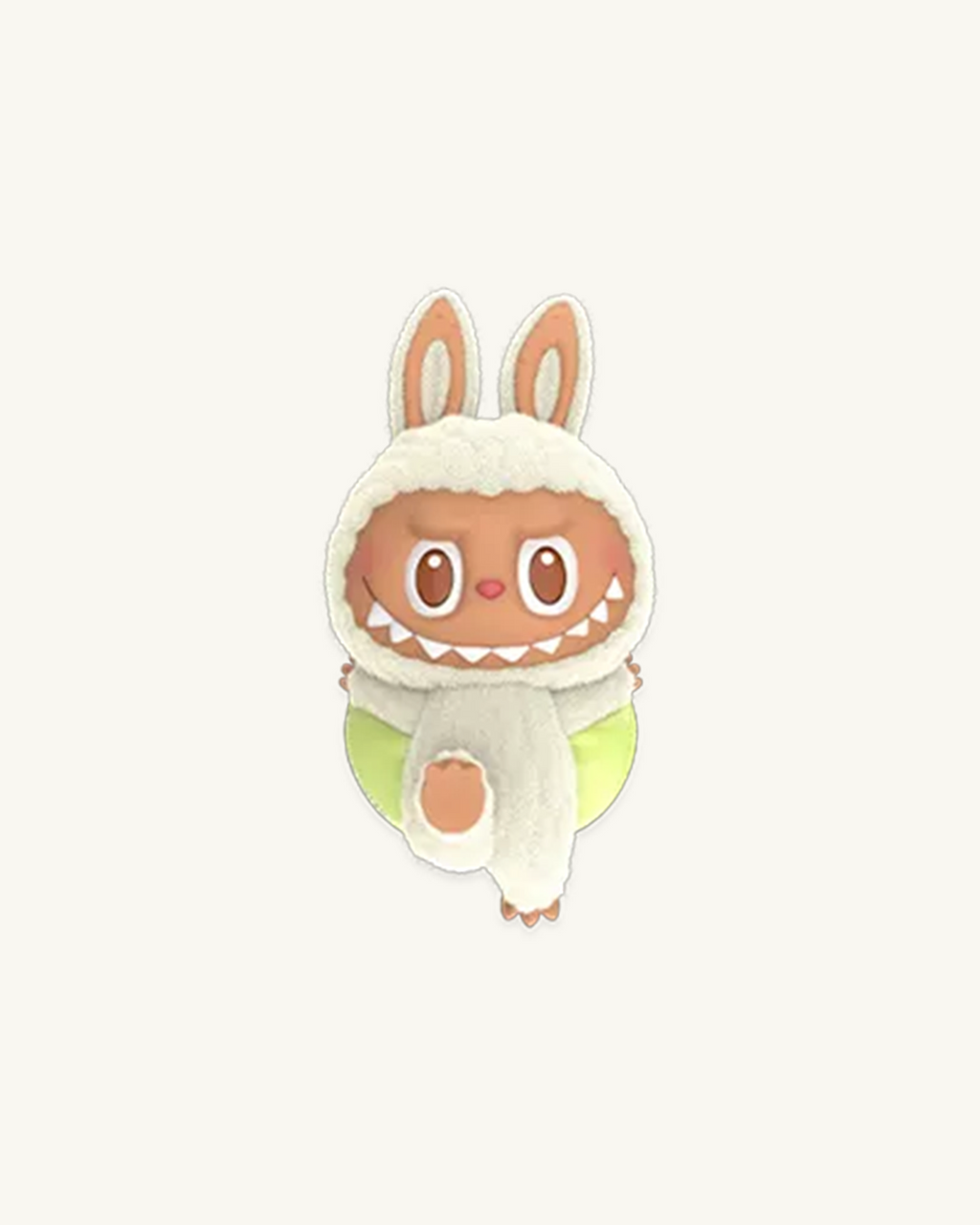 Cartoon character in a bunny costume on a white background